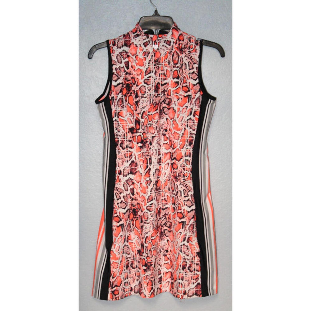 Tail Sleeveless 1/4 Zip Golf Dress Reptile Snake Print UPF 50 XXS / Zip Pockets